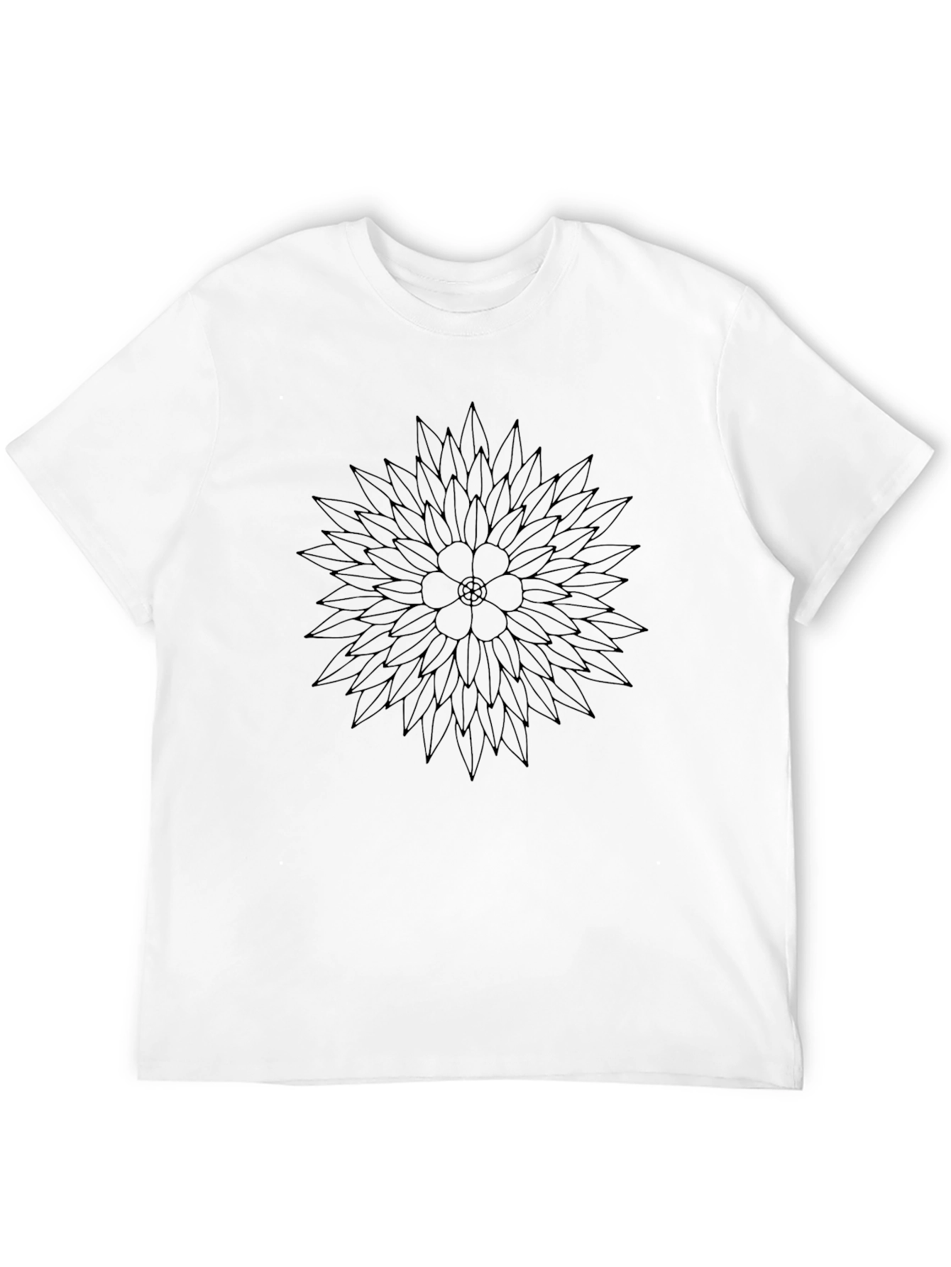 Abstract Flower Graphic Black T-Shirt