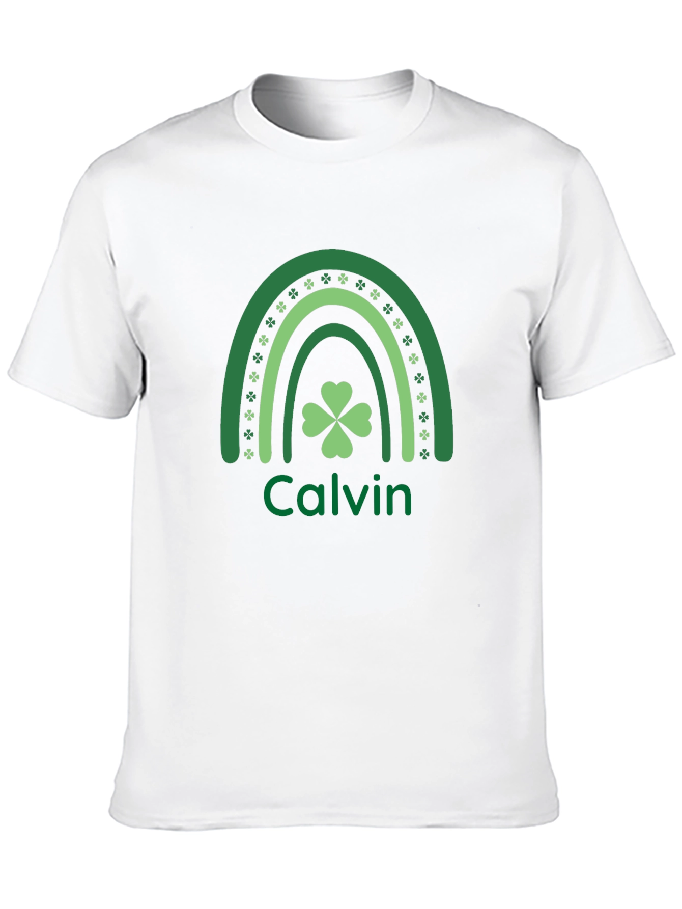 St. Patricks Day Calvin Rainbow Shamrock T-Shirt