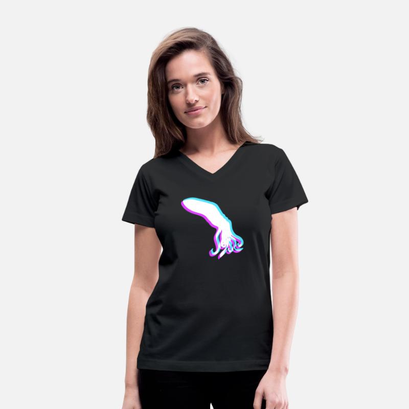 Octopus 3D Illusion Design cool blue red cyan pink