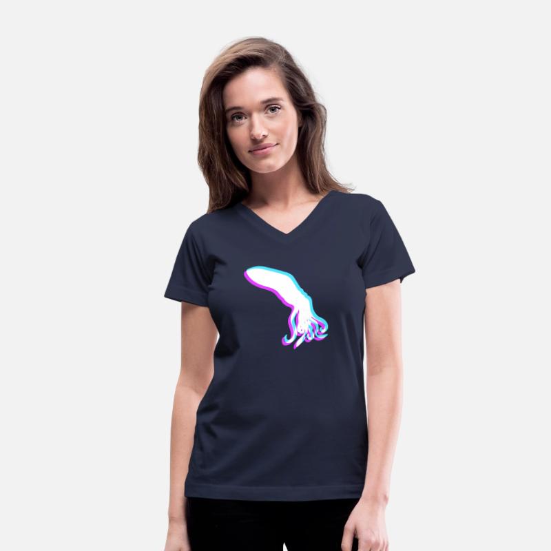 Octopus 3D Illusion Design cool blue red cyan pink