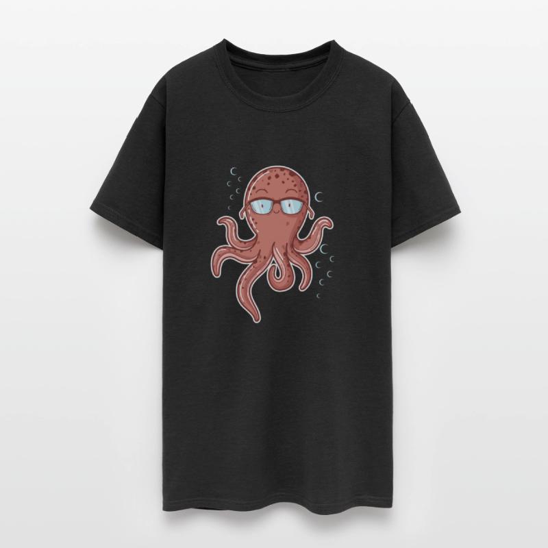 Octopus with Glasses as Nerd in the Water