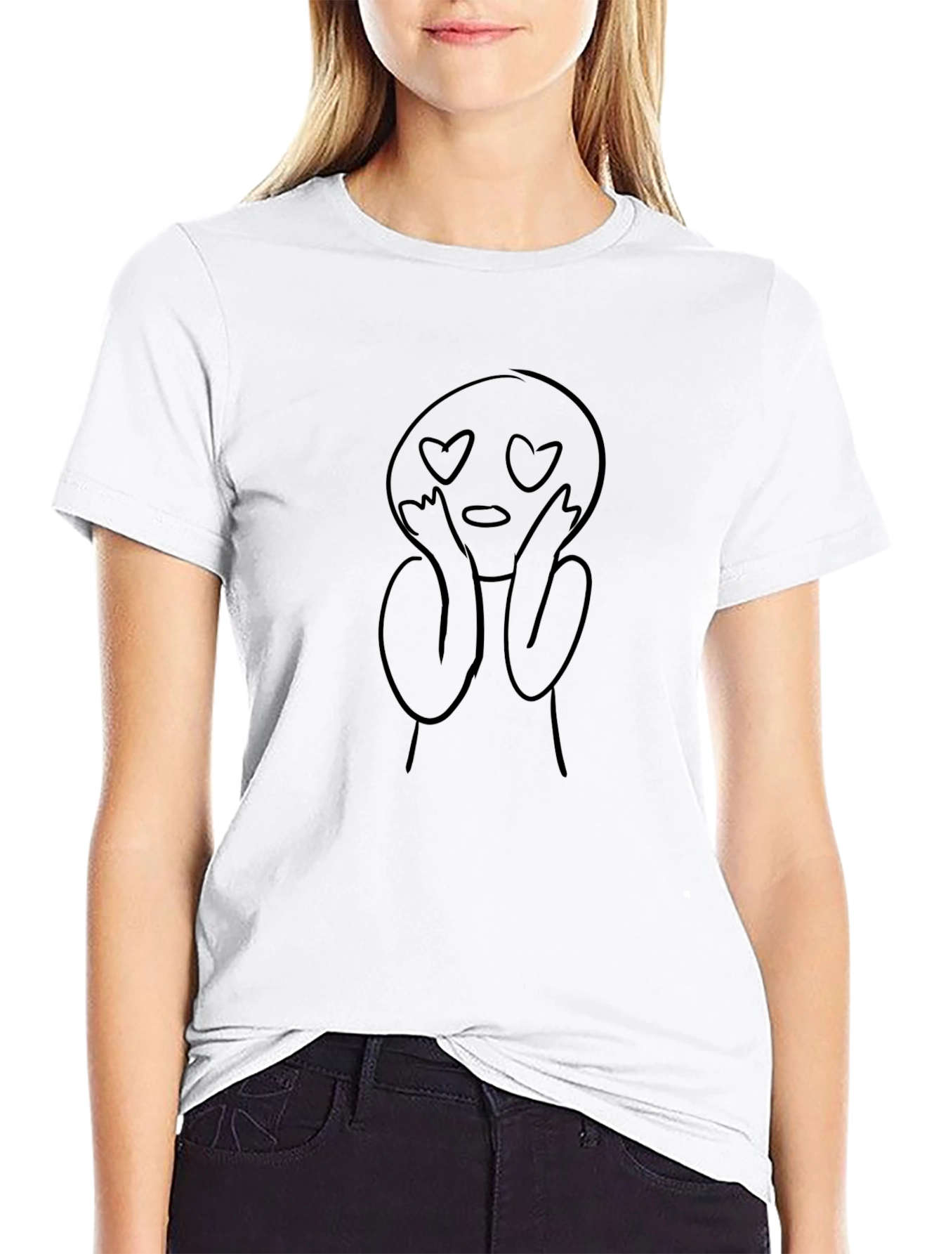 Love Eyes Graphic Tee - Casual Black T-Shirt