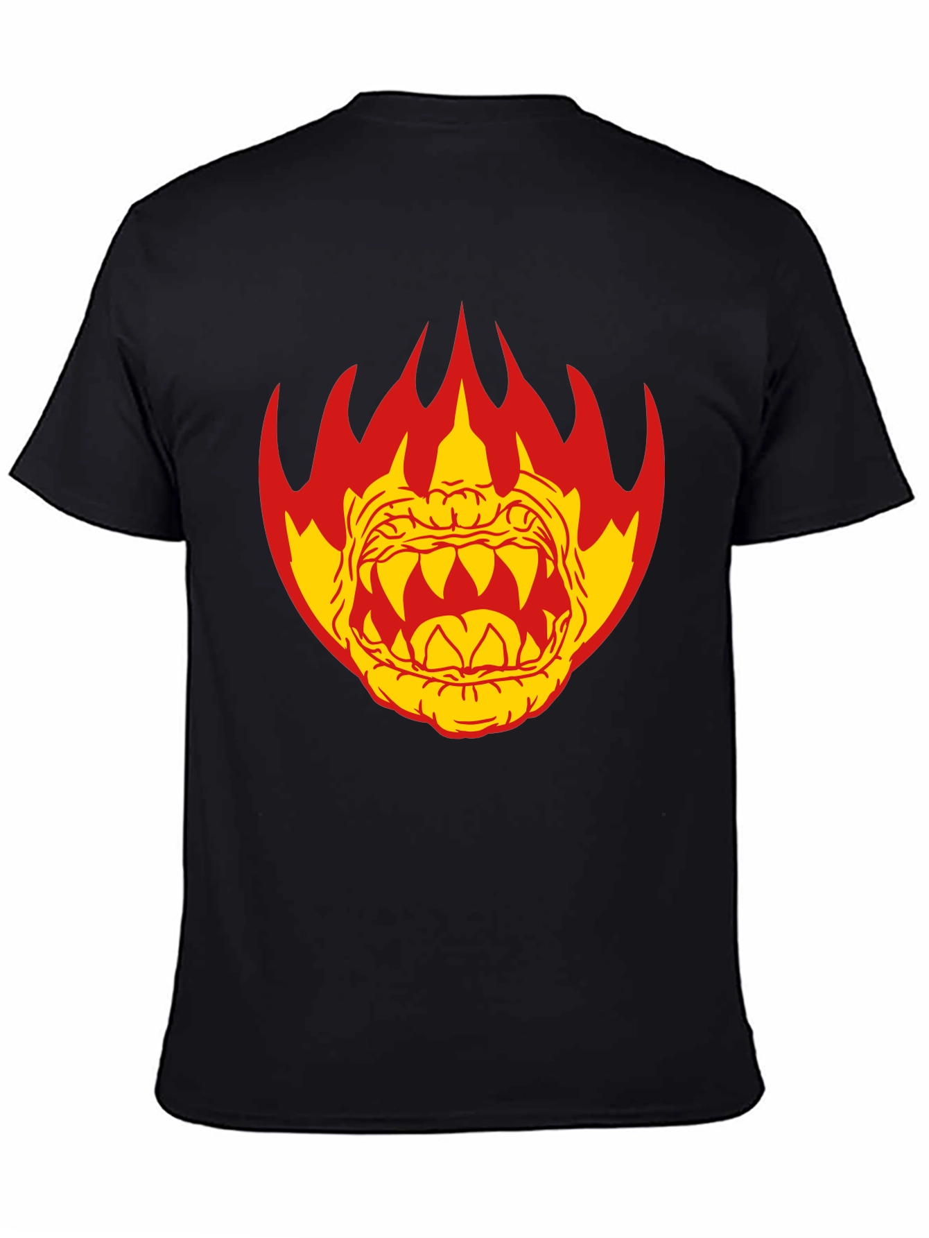 Fiery Monster Graphic T-Shirt - Black
