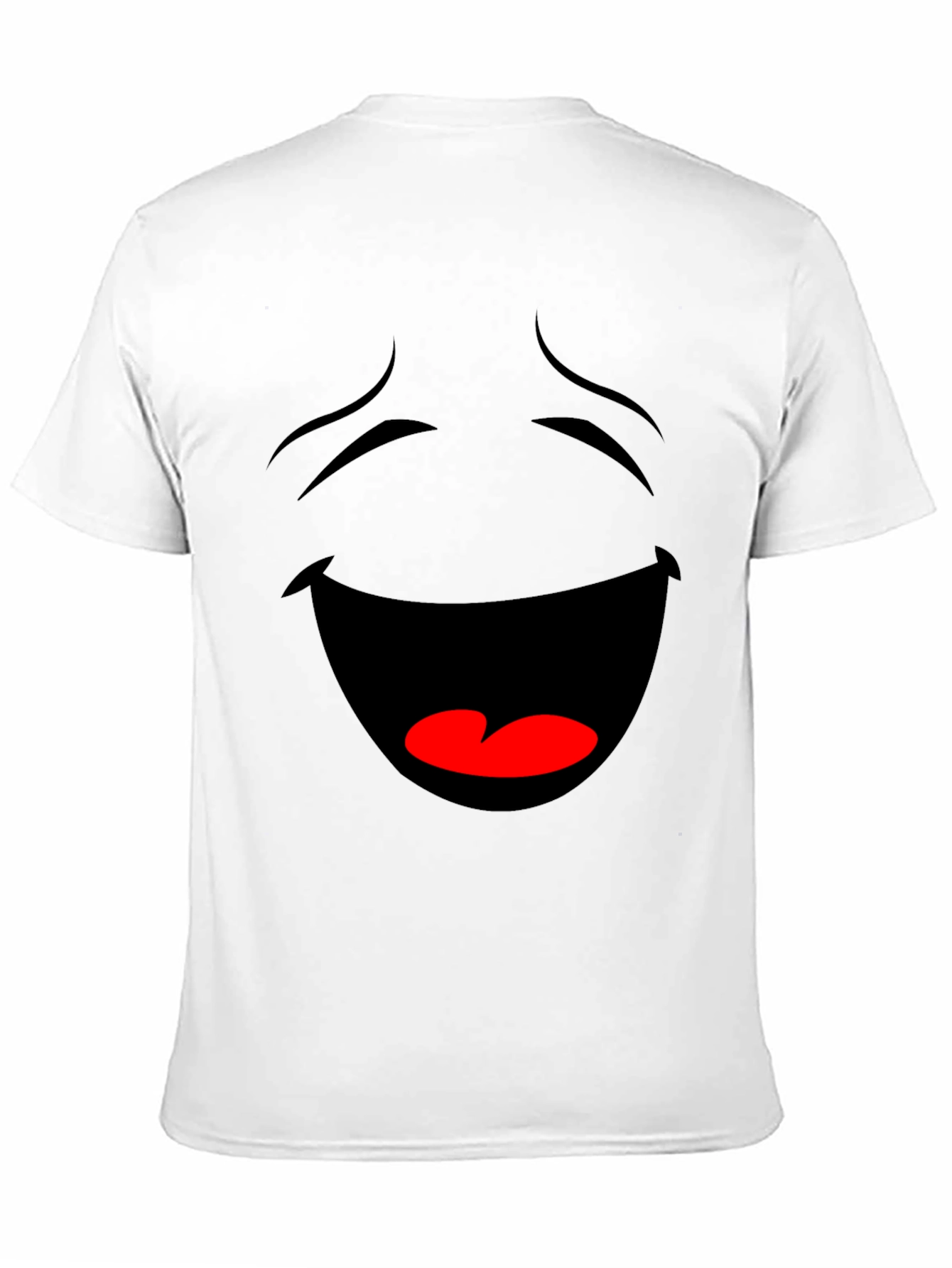 Laughing Face Graphic Tee - Black Cotton T-Shirt