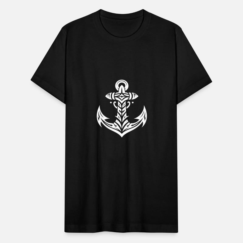 Old Anchor With Tribal Tattoo Style
