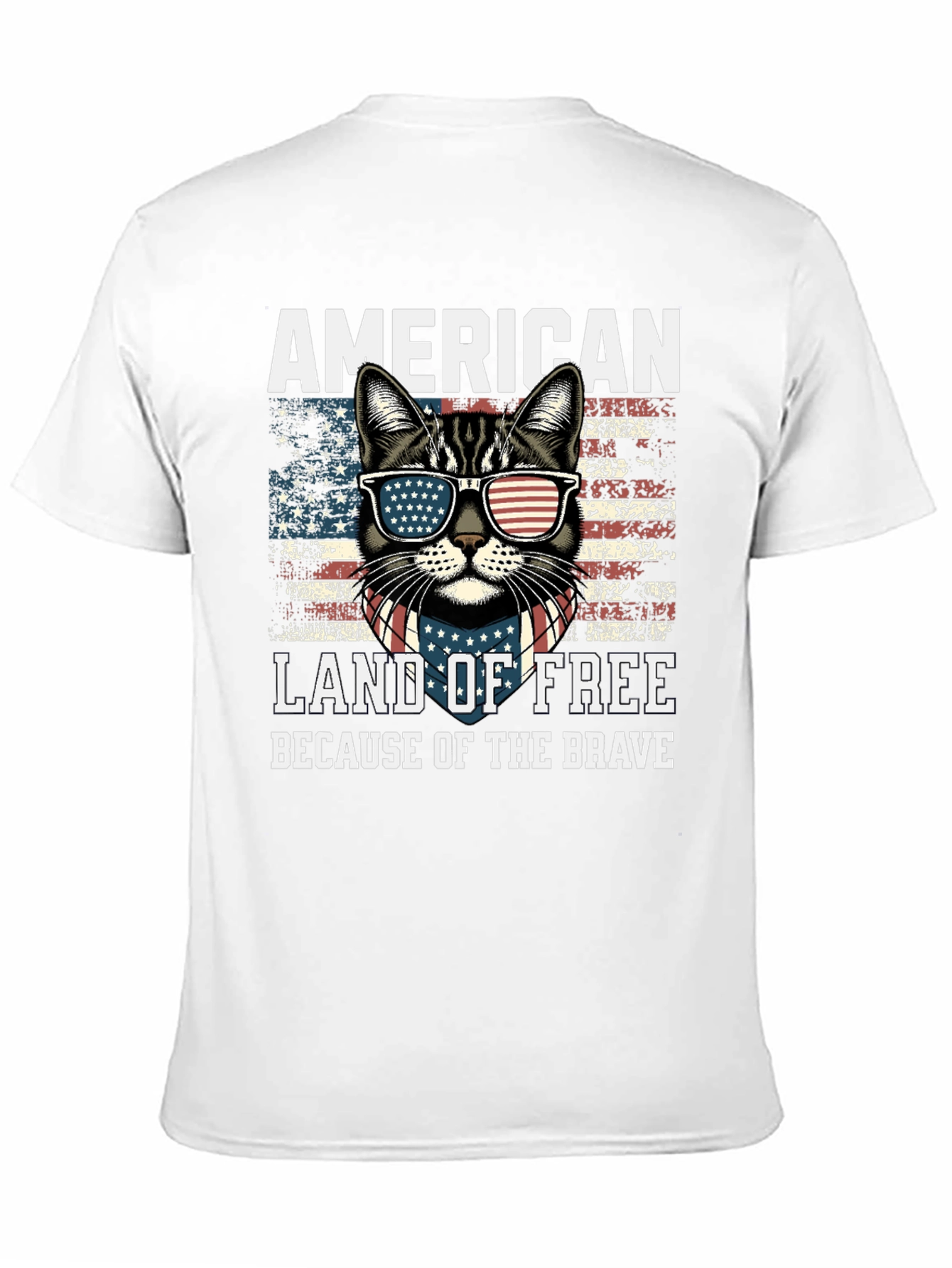 American Cat T-Shirt Land of Free