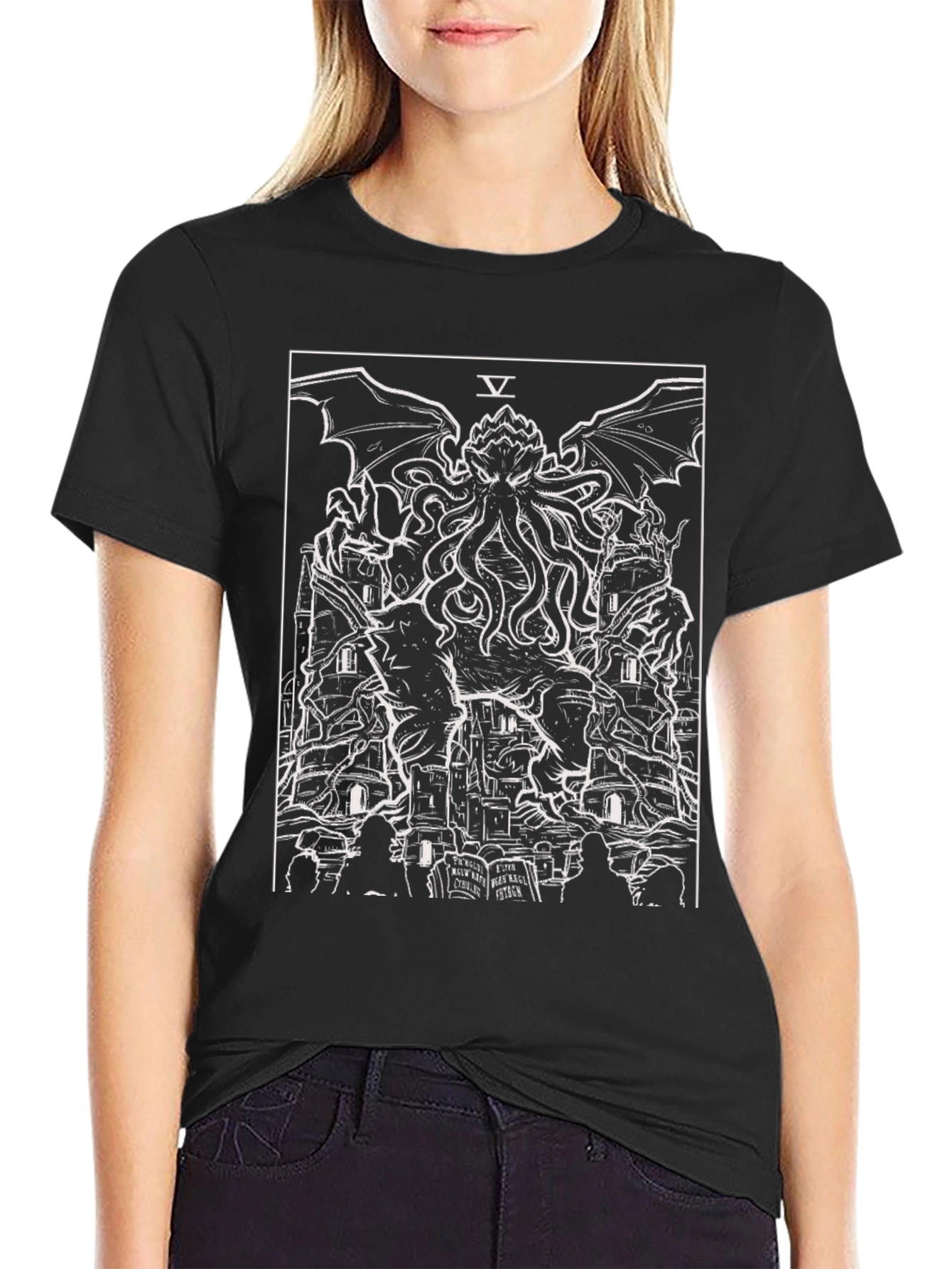Cthulhu Tarot Card Graphic T-Shirt