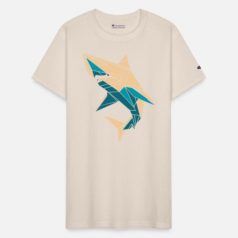 Origami Styled Shark Art in Geometric Pattern