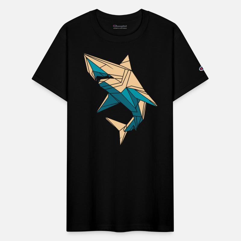 Origami Styled Shark Art in Geometric Pattern