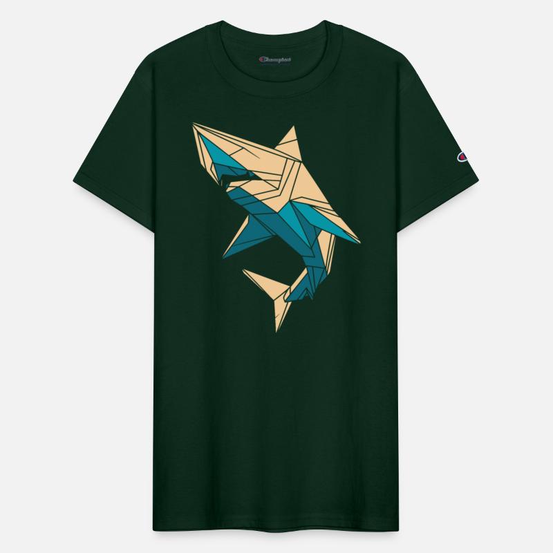 Origami Styled Shark Art in Geometric Pattern