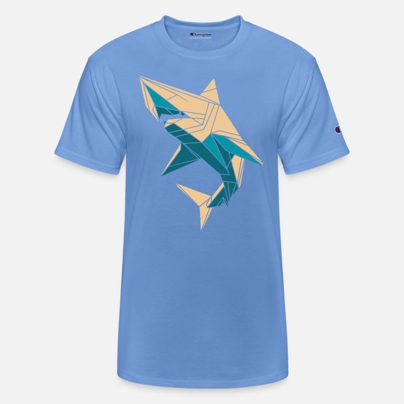 Origami Styled Shark Art in Geometric Pattern