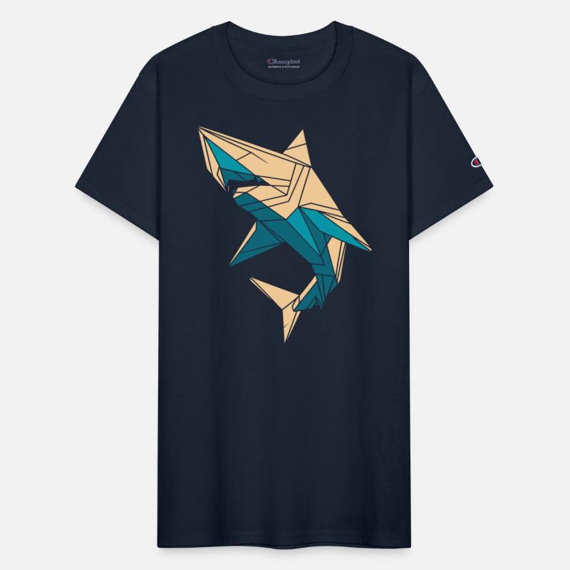 Origami Styled Shark Art in Geometric Pattern