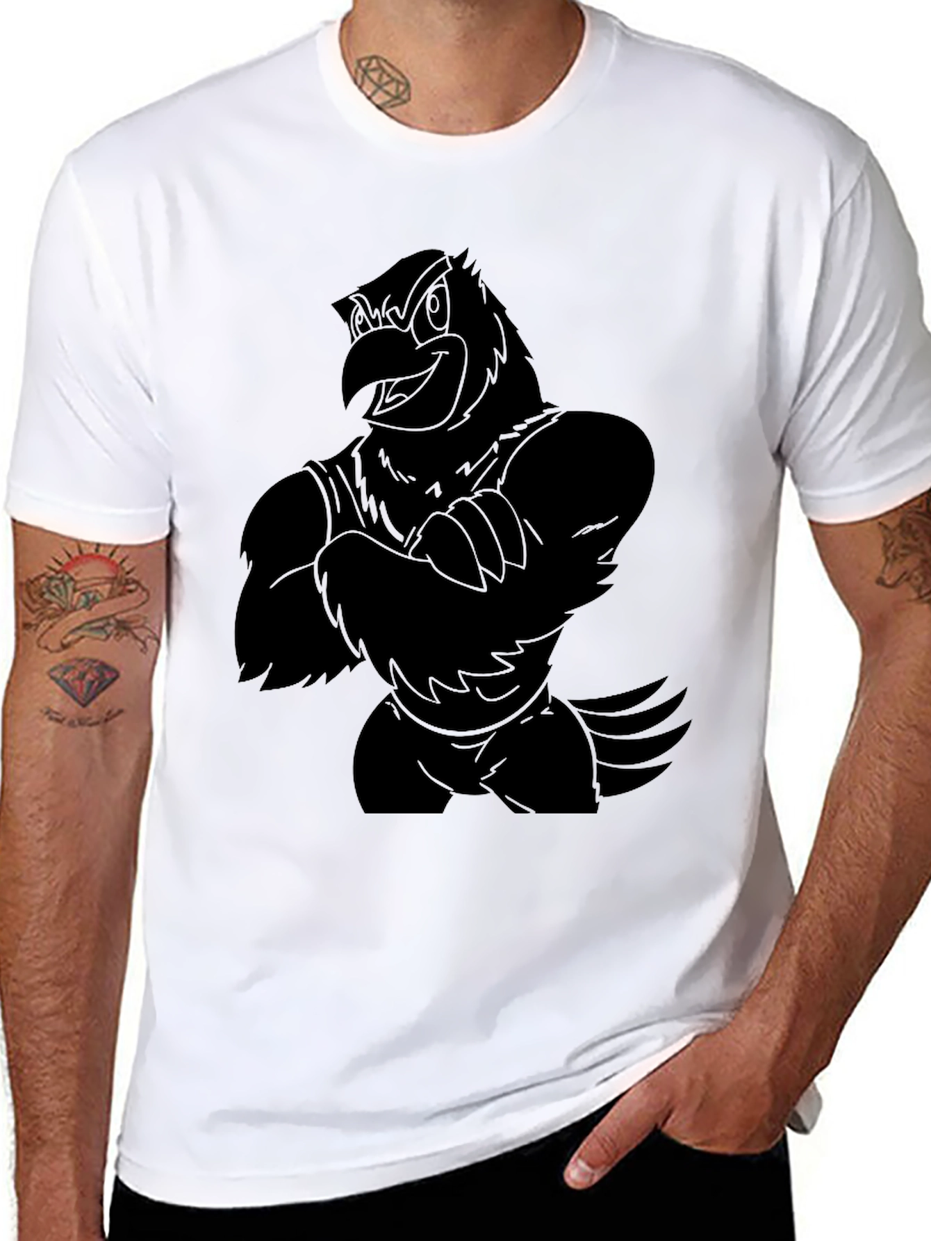 Mens Black Eagle Graphic T-Shirt