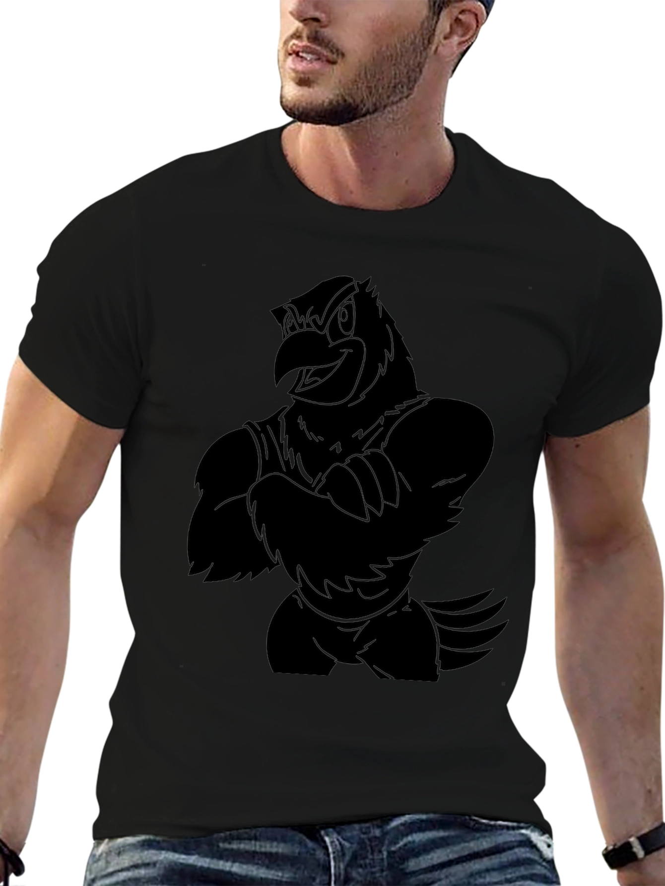Mens Black Eagle Graphic T-Shirt