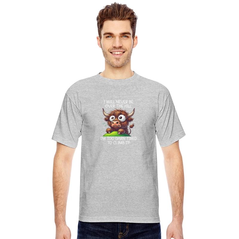 Over the Hill Highland Cow Funny Aging Humor