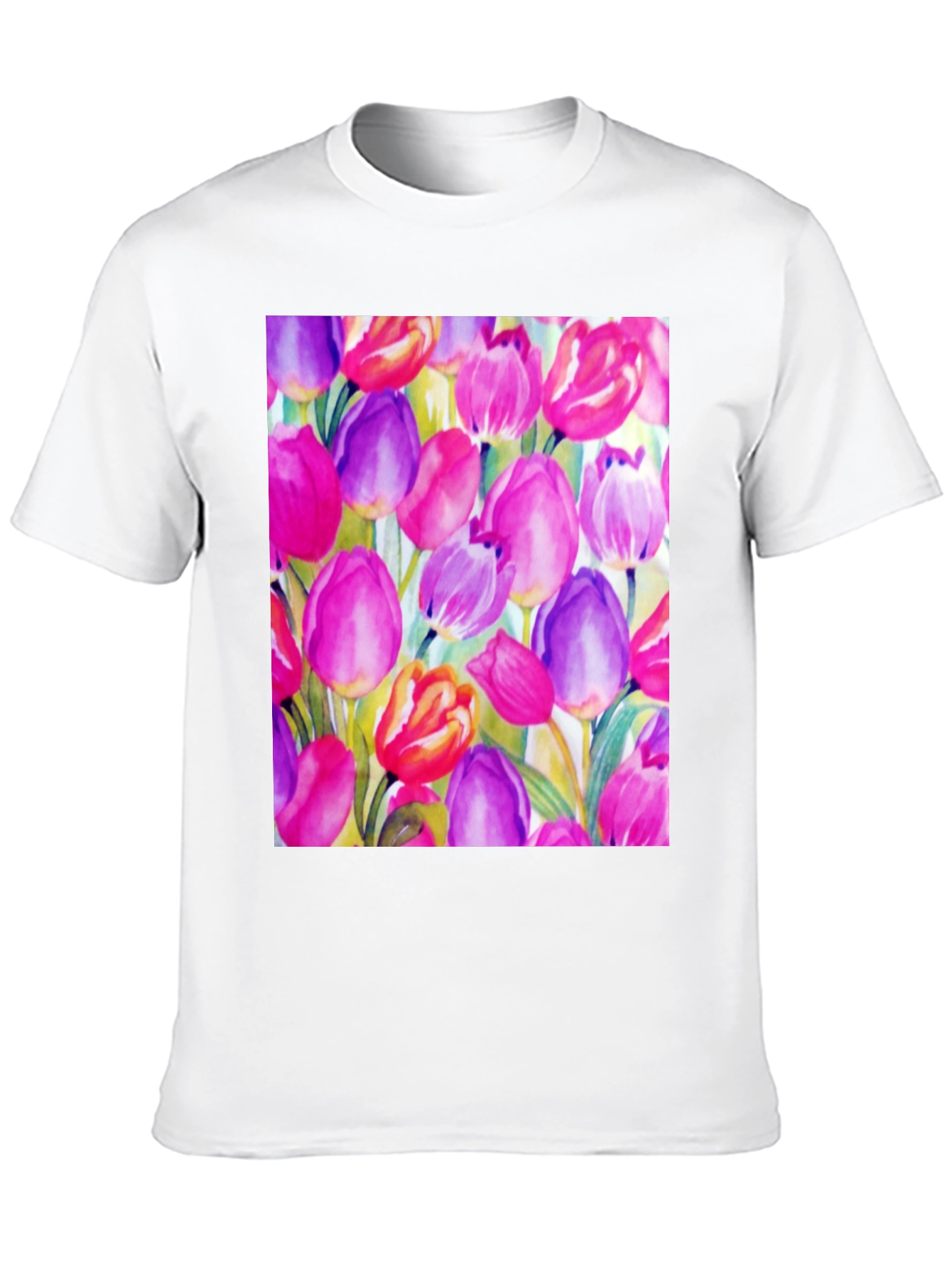 Tulip Art Black T-Shirt