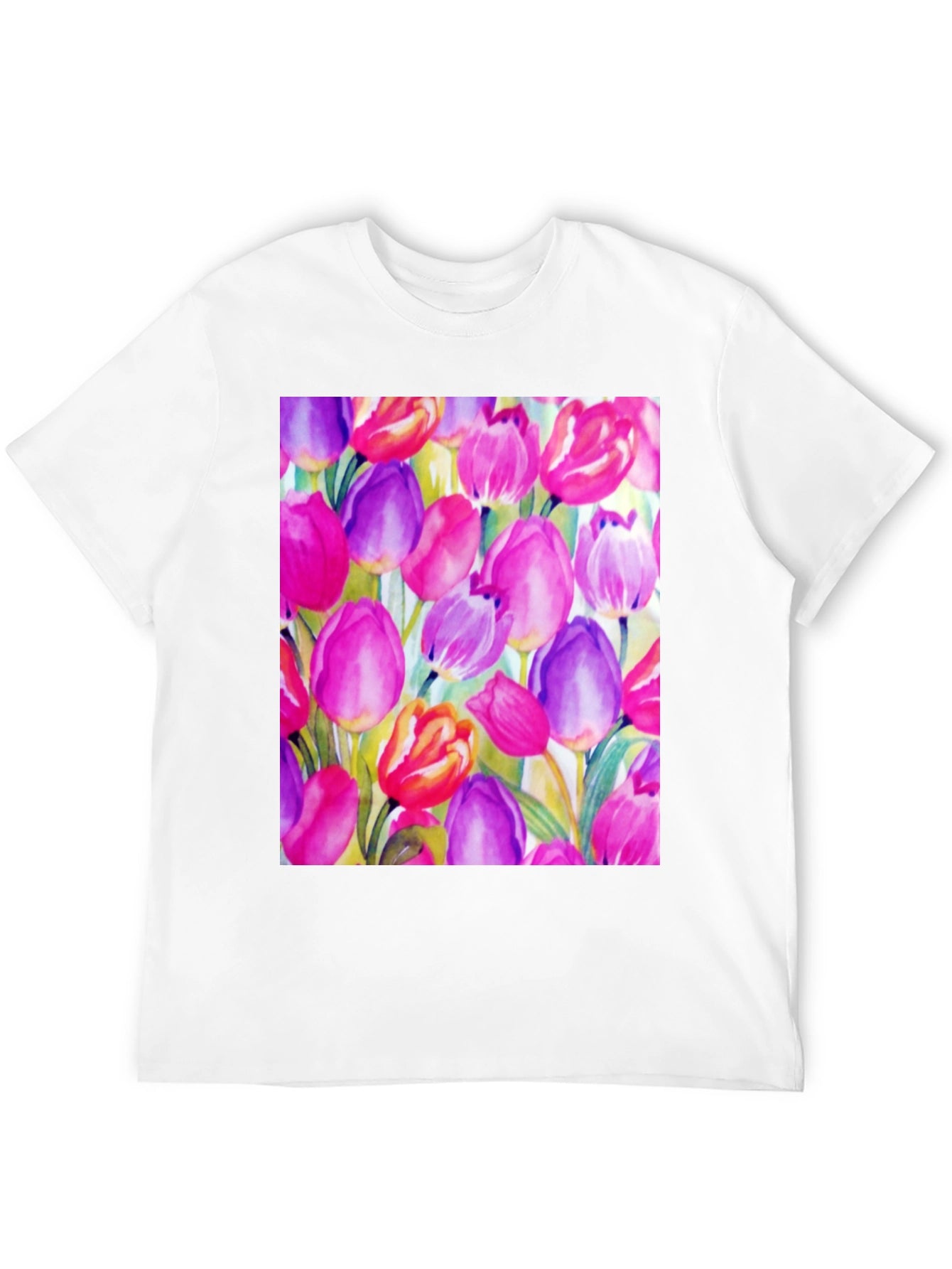 Tulip Art Black T-Shirt