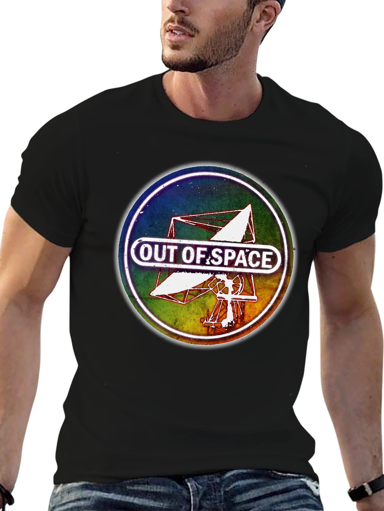 Out of Space Graphic Tee - Black Cotton Blend