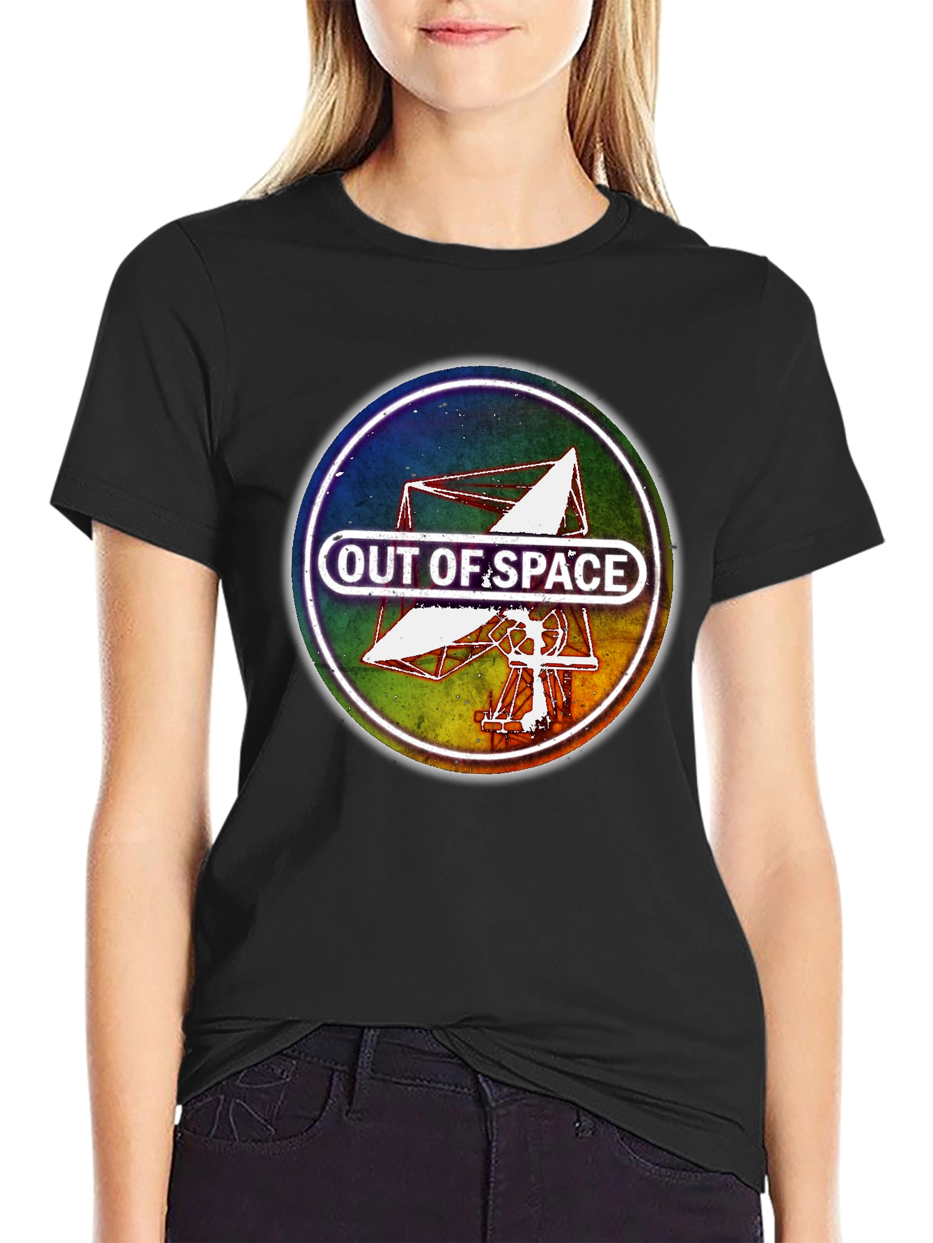Out of Space Graphic Tee - Black Cotton Blend