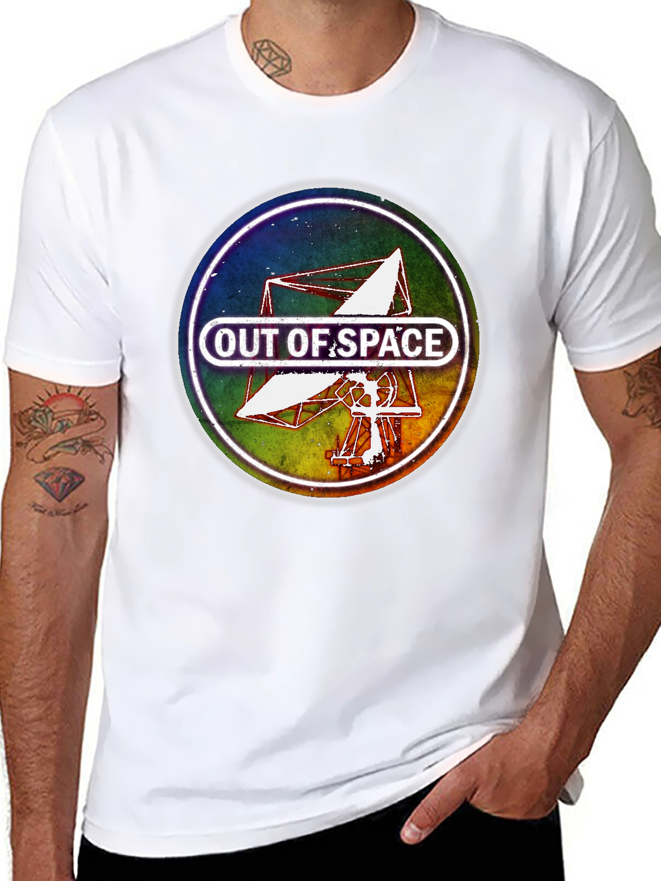 Out of Space Graphic Tee - Black Cotton Blend