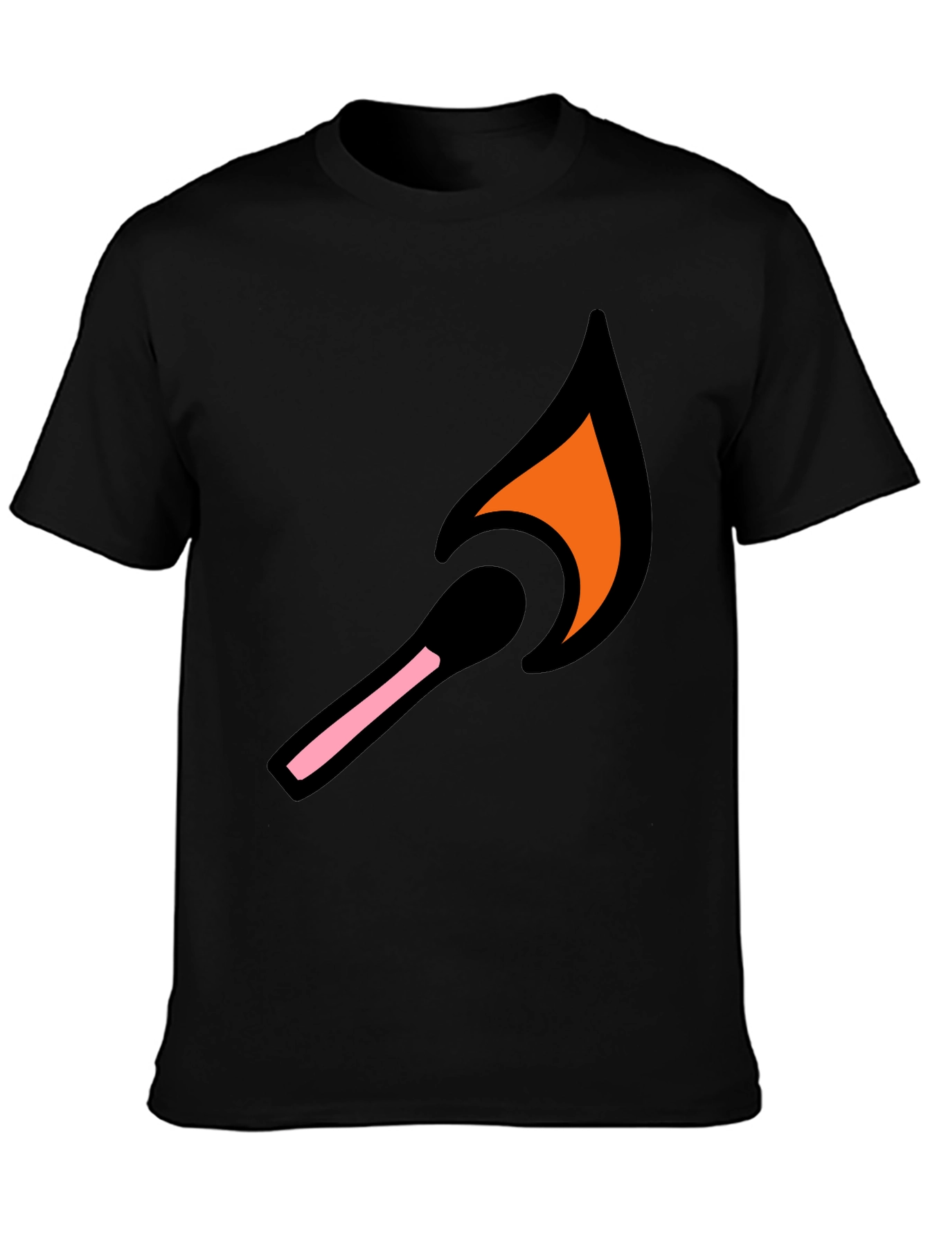 Lit Match Graphic Tee - Cool Black T-Shirt