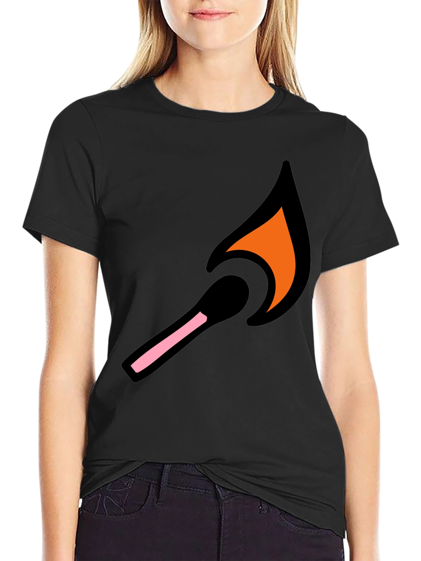 Lit Match Graphic Tee - Cool Black T-Shirt