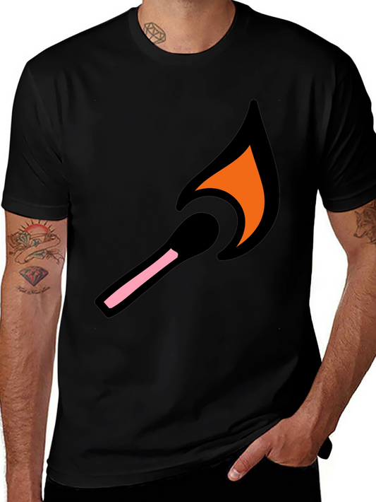 Lit Match Graphic Tee - Cool Black T-Shirt