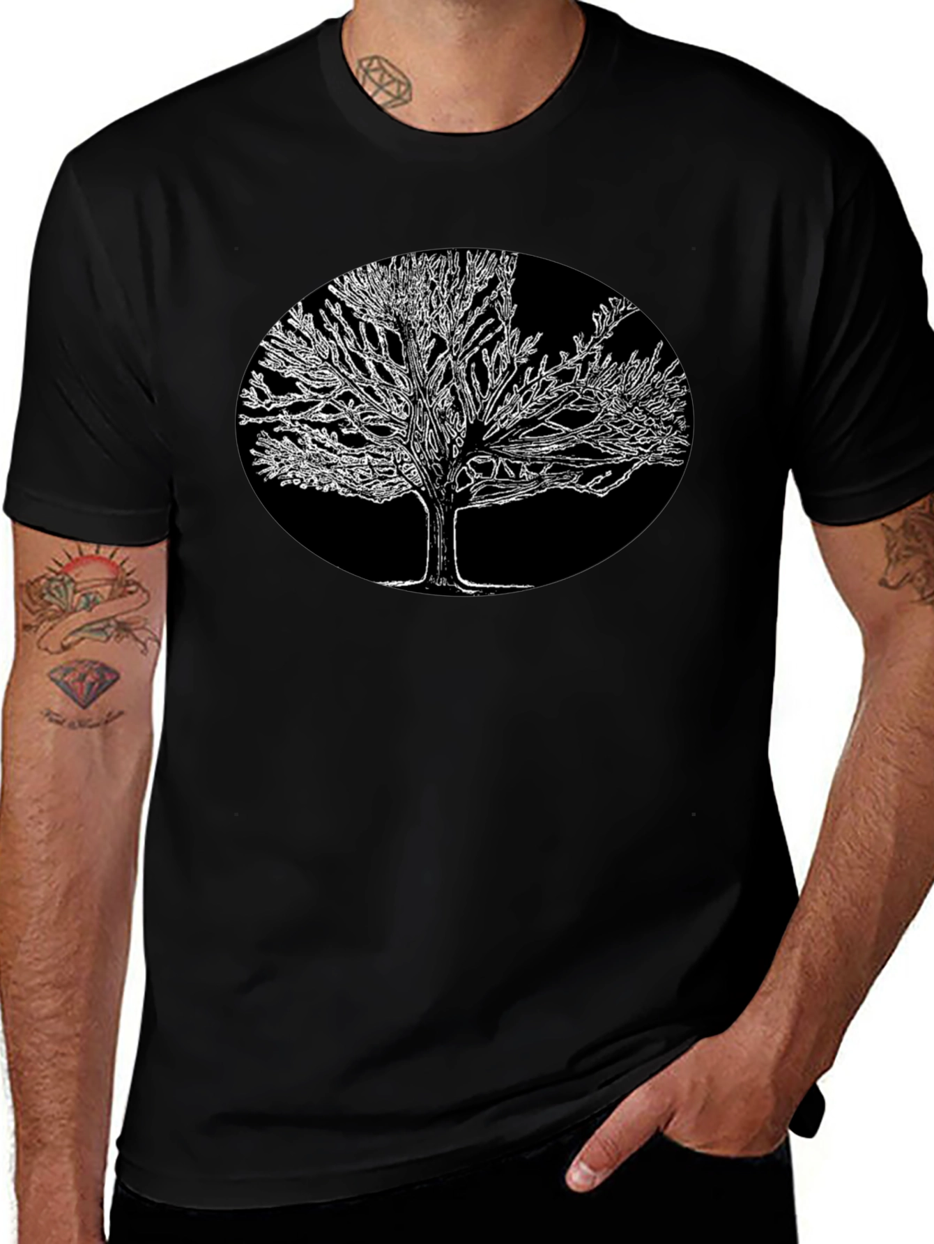 Tree Graphic Black T-Shirt