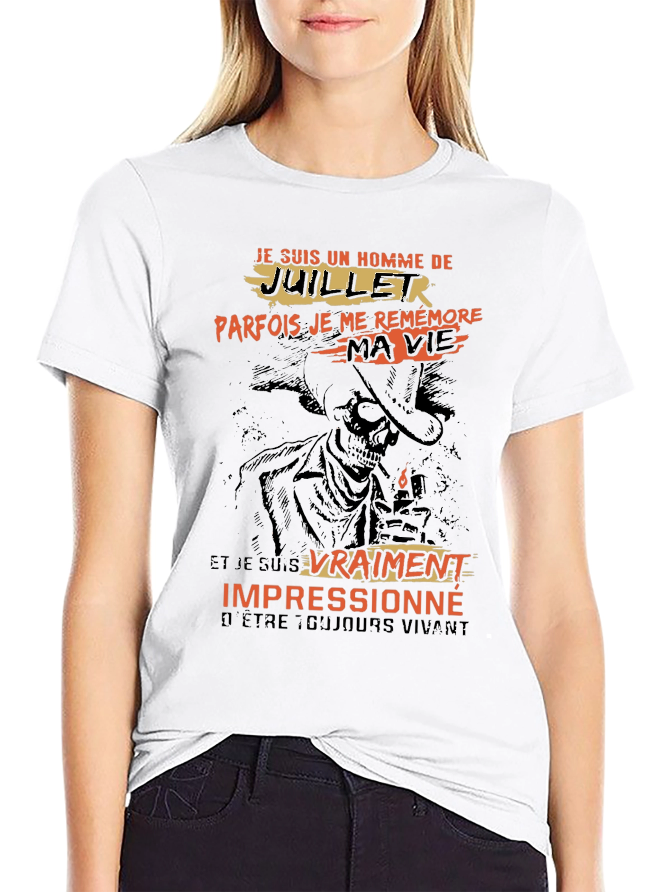 July Man T-Shirt - Cowboy Skeleton Graphic Tee