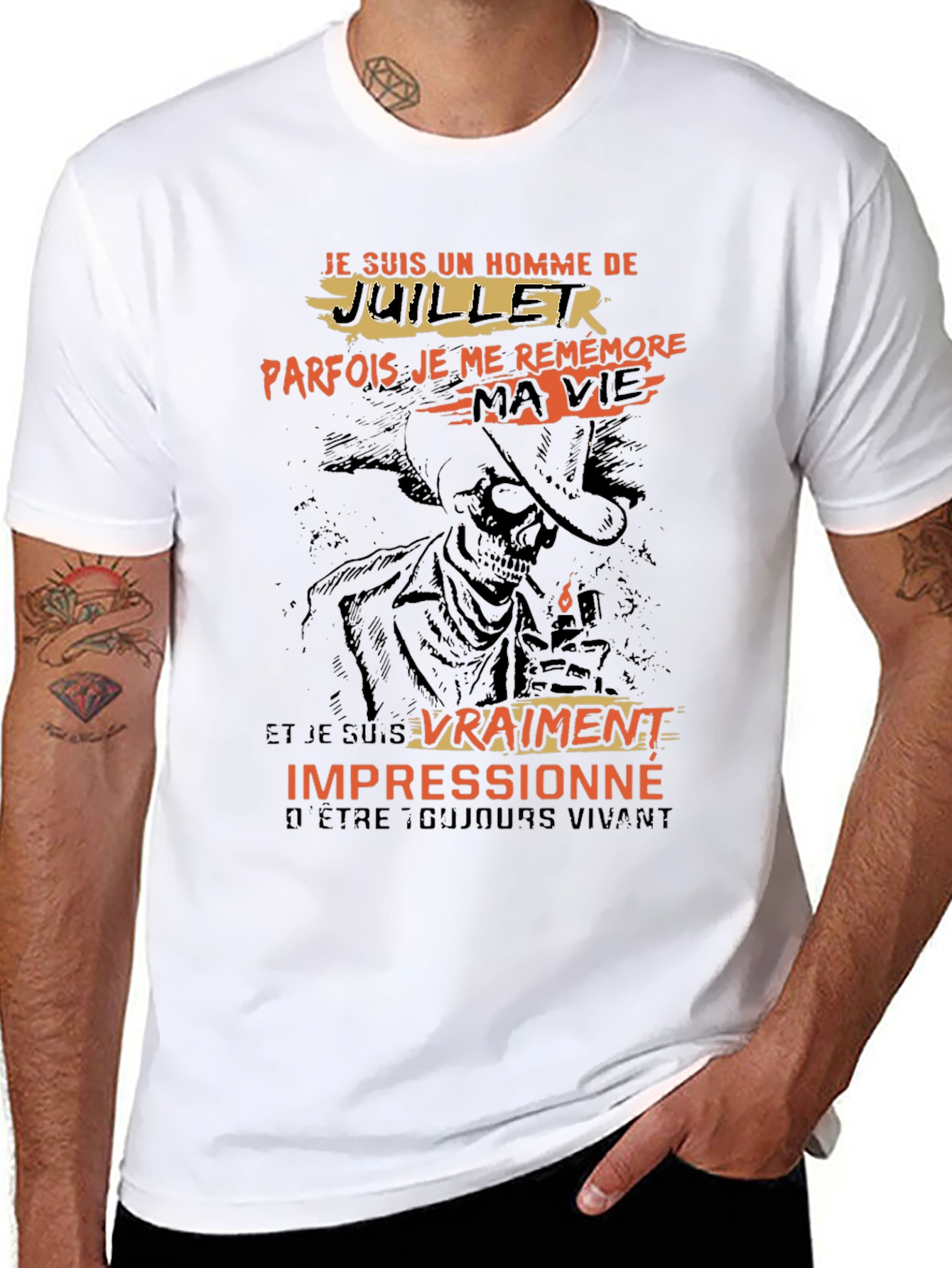 July Man T-Shirt - Cowboy Skeleton Graphic Tee
