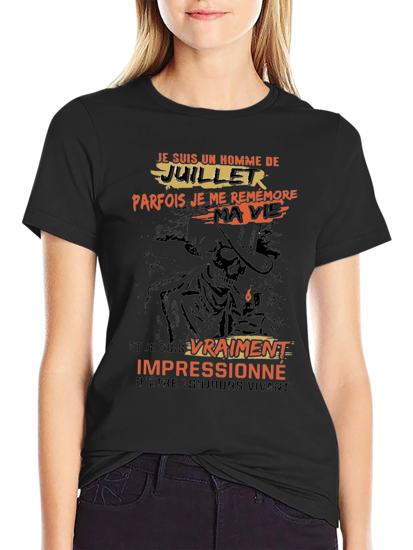 July Man T-Shirt - Cowboy Skeleton Graphic Tee