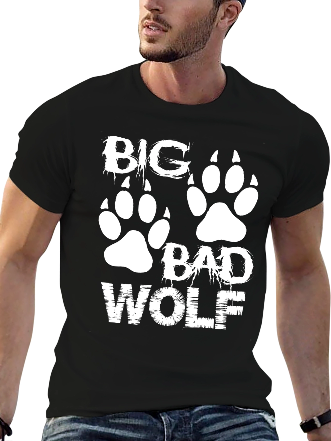 Big Bad Wolf Graphic Tee - Black Cotton