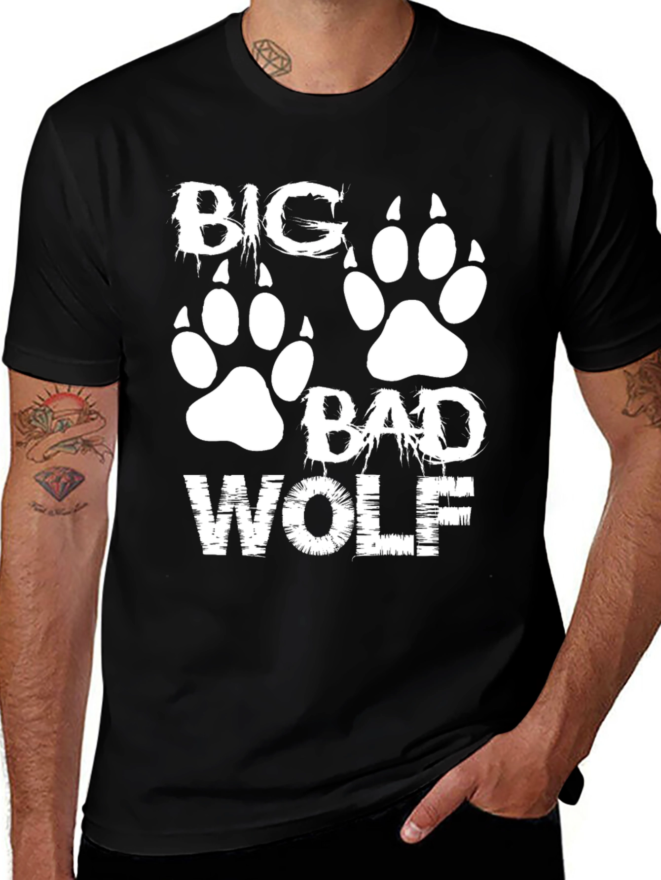 Big Bad Wolf Graphic Tee - Black Cotton