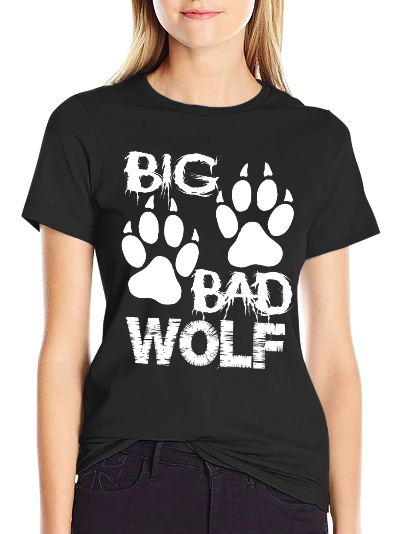 Big Bad Wolf Graphic Tee - Black Cotton