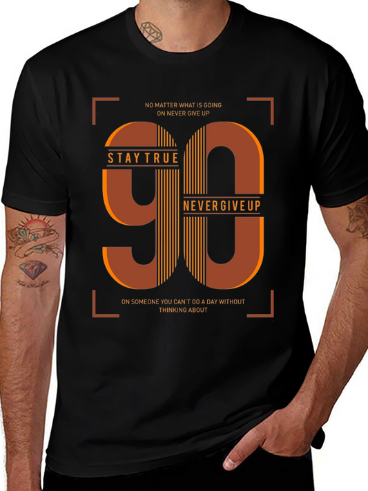 Stay True 90 Graphic Print Black T-Shirt