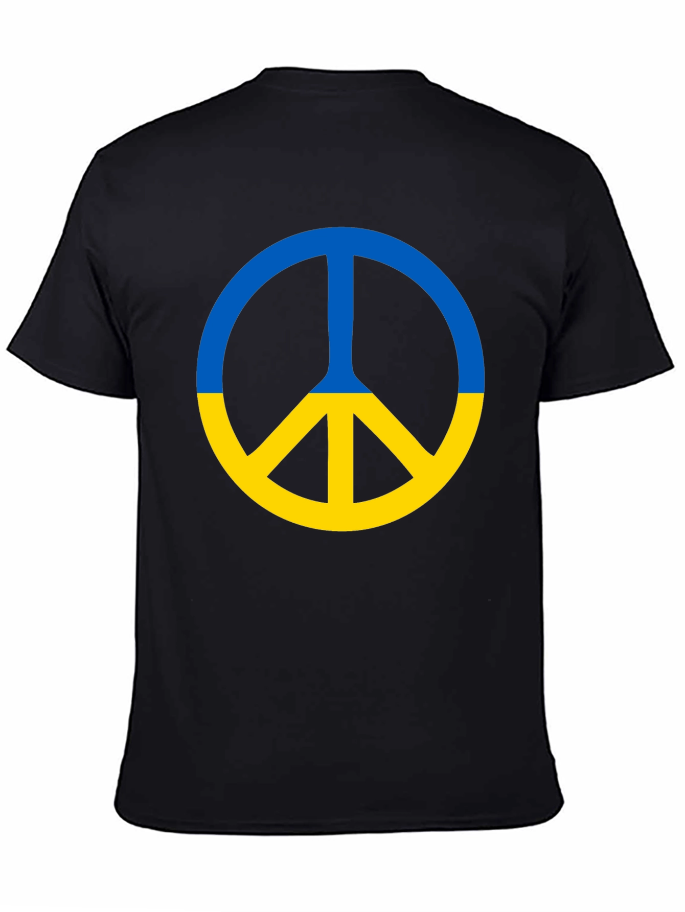 Ukraine Peace Sign Black T-Shirt