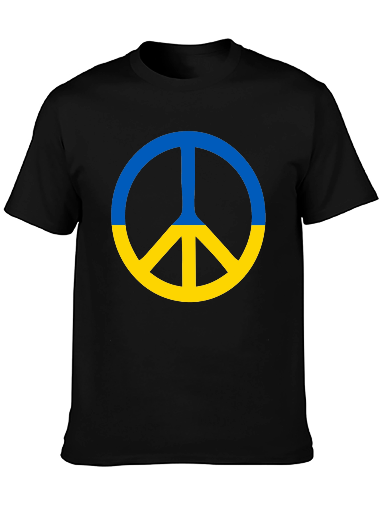 Ukraine Peace Sign Black T-Shirt
