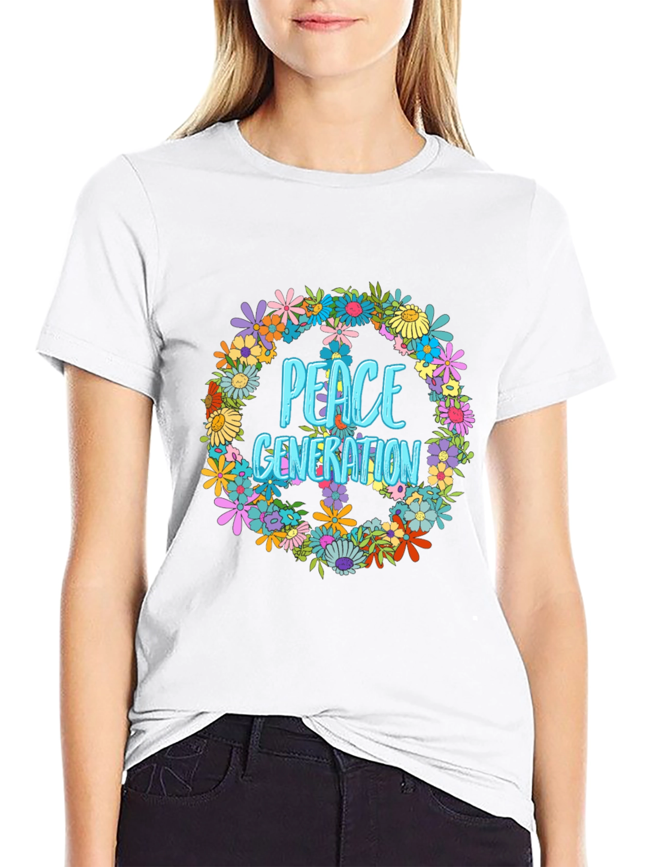 Peace Generation Floral Graphic T-Shirt