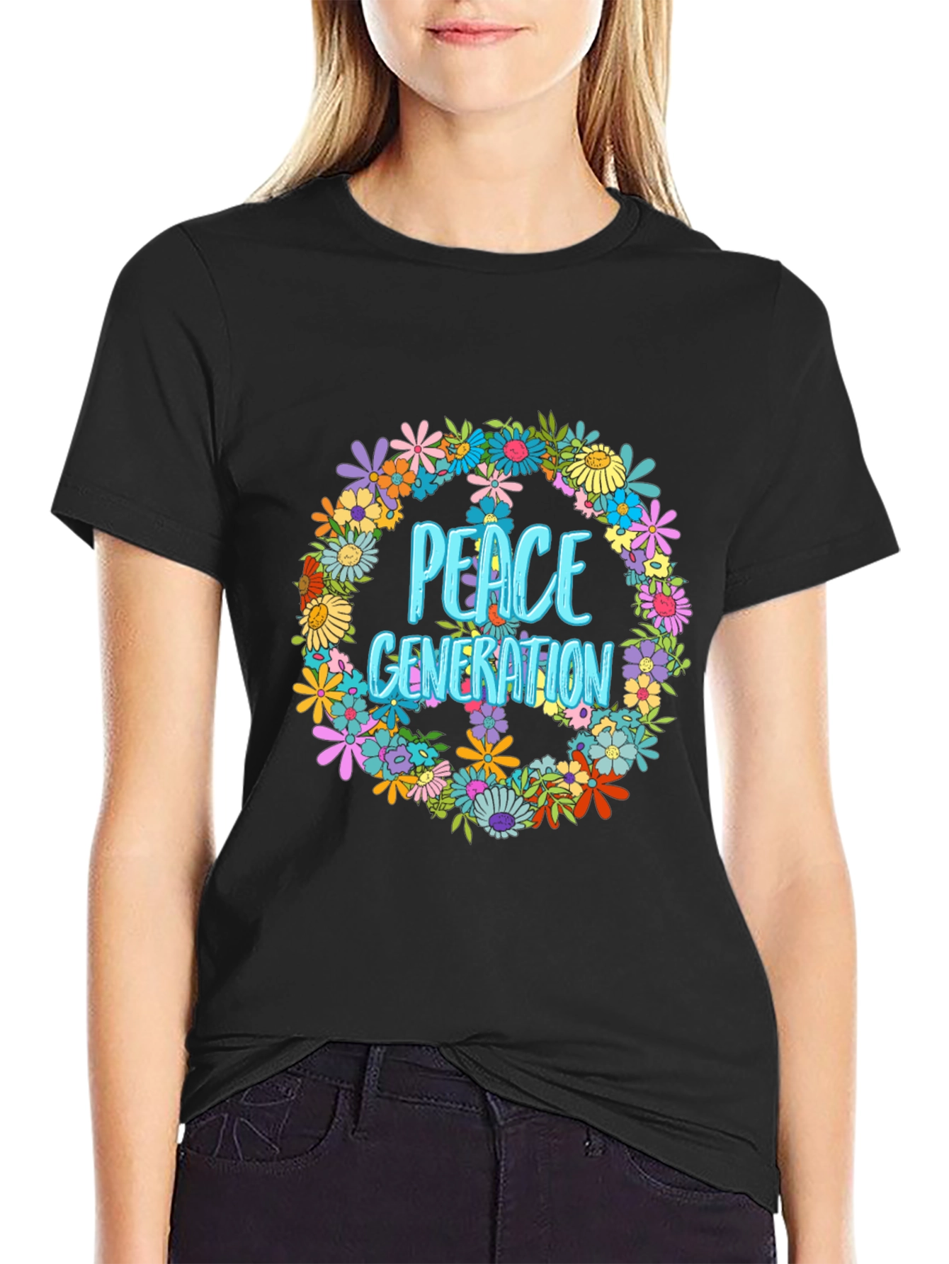 Peace Generation Floral Graphic T-Shirt