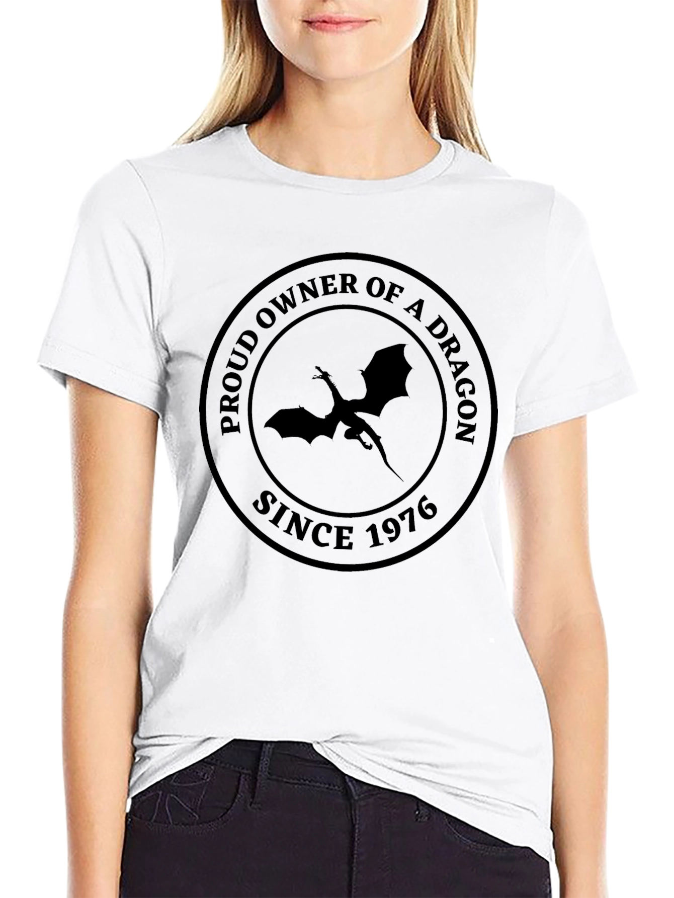 Proud Dragon Owner T-Shirt - Since 1976 Black Tee
