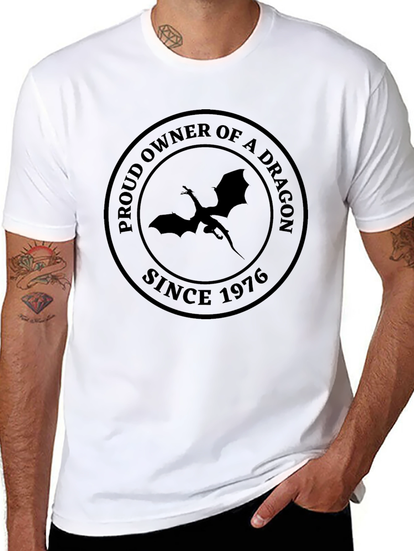 Proud Dragon Owner T-Shirt - Since 1976 Black Tee