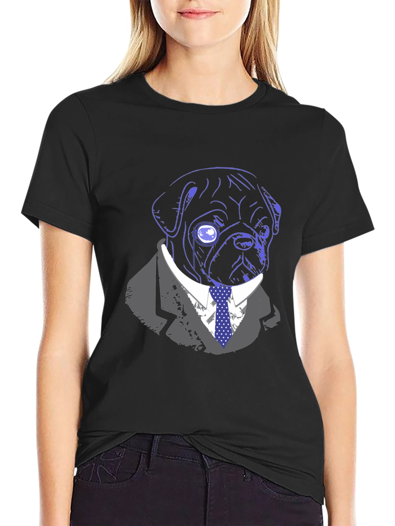 Dapper Dog T-Shirt - Monocle Pug
