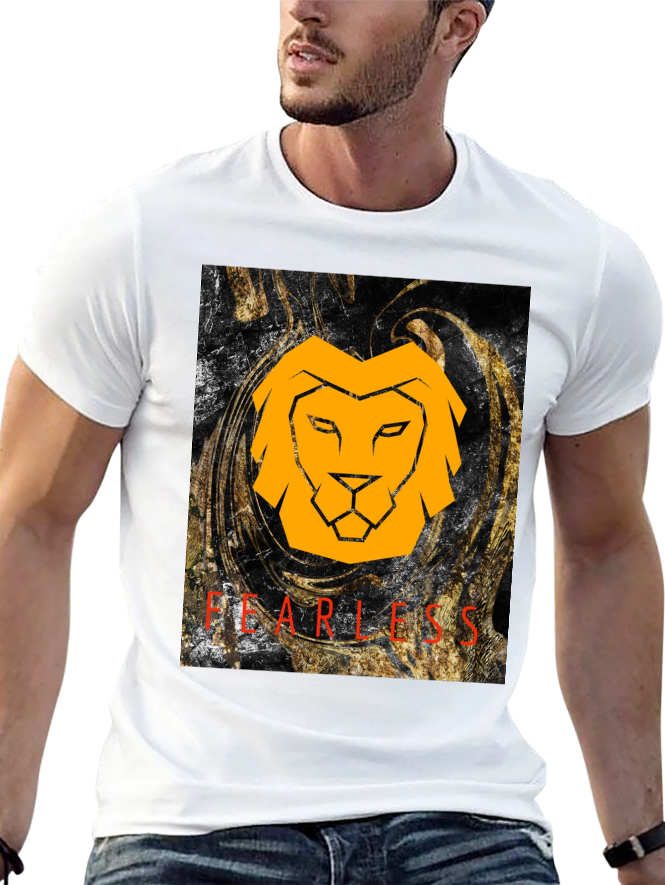 Fearless Lion Graphic Tee - Black