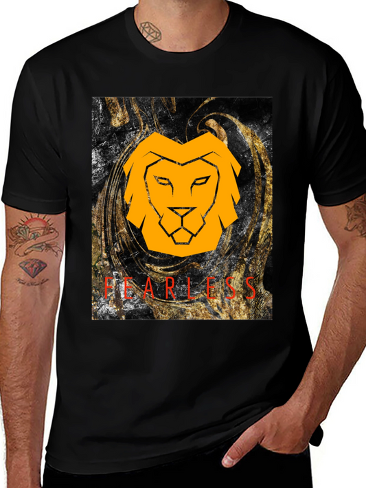 Fearless Lion Graphic Tee - Black