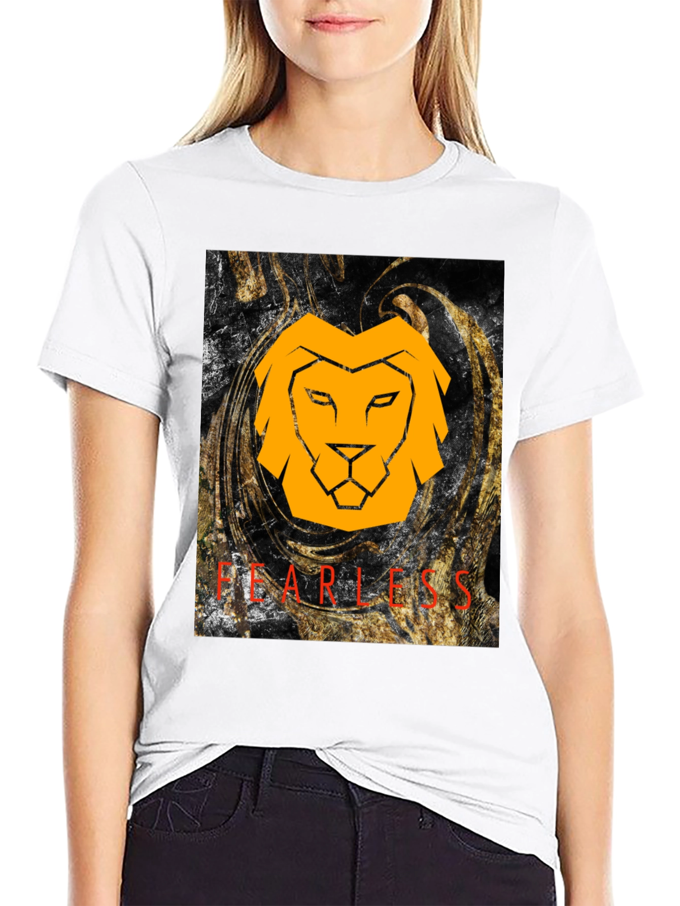 Fearless Lion Graphic Tee - Black