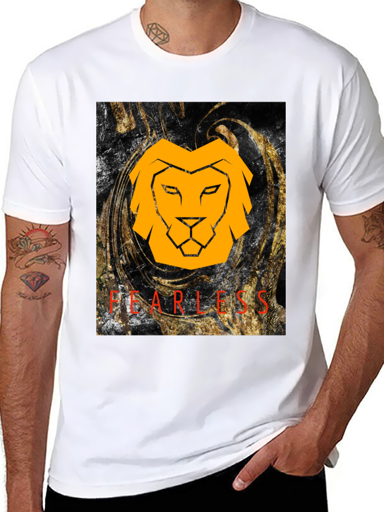 Fearless Lion Graphic Tee - Black