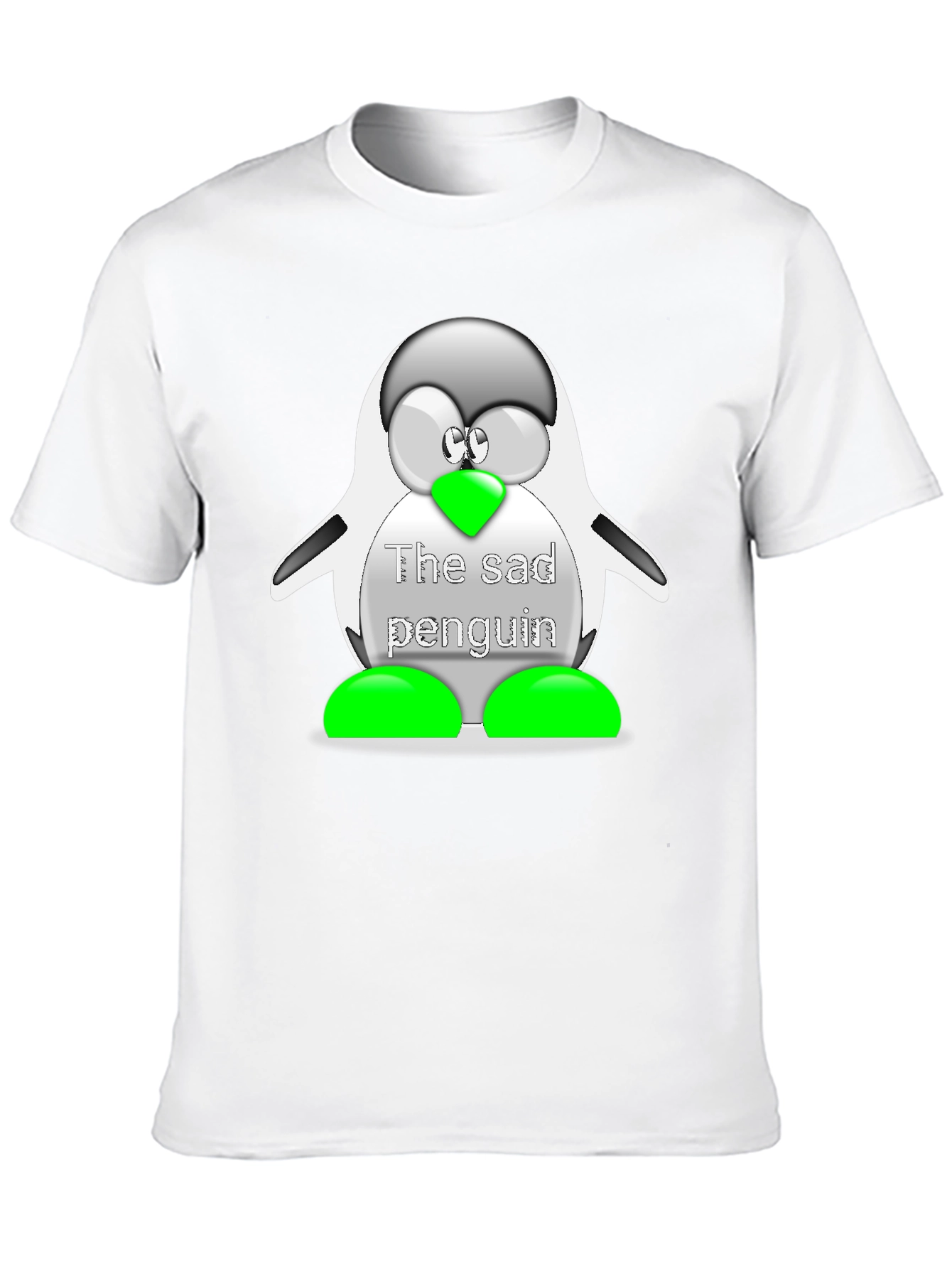 Sad Penguin Graphic T-Shirt - Unisex Casual Wear