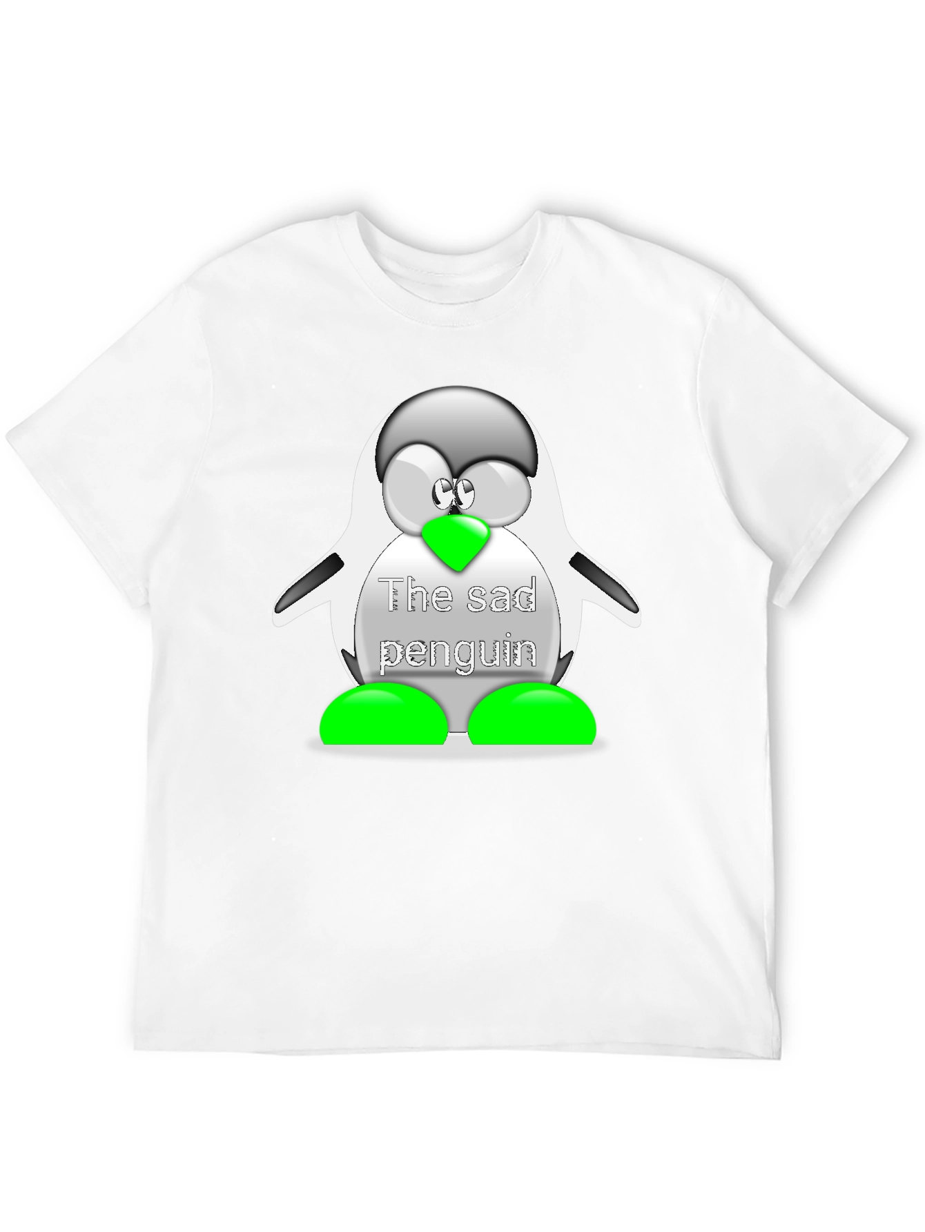 Sad Penguin Graphic T-Shirt - Unisex Casual Wear