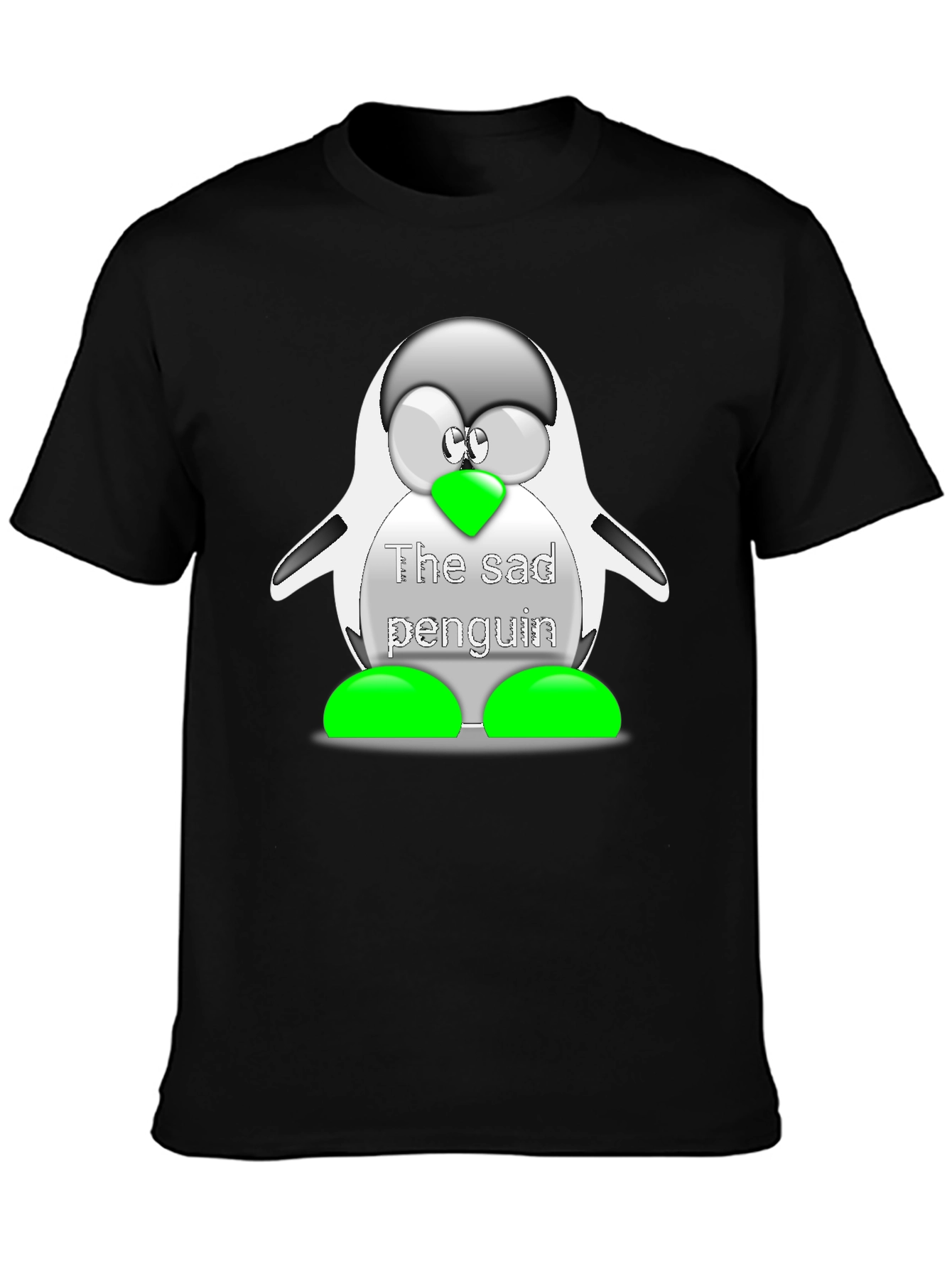 Sad Penguin Graphic T-Shirt - Unisex Casual Wear