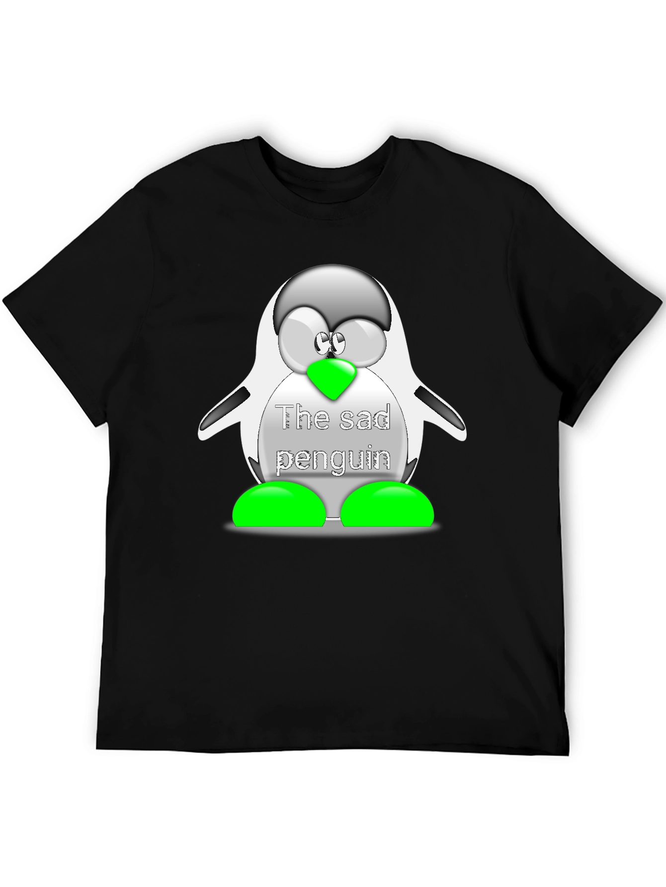 Sad Penguin Graphic T-Shirt - Unisex Casual Wear
